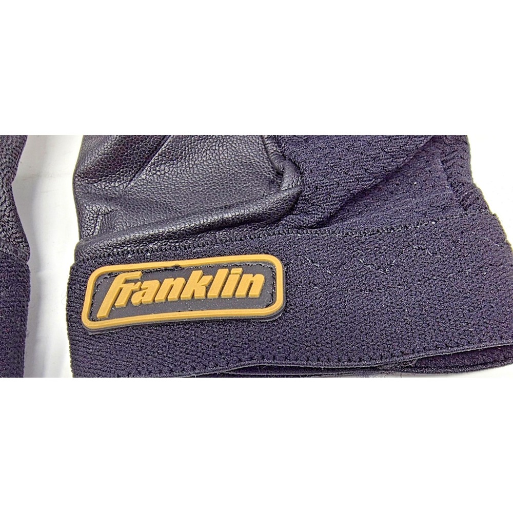 Franklin Classic One LT Batting Gloves Gold Black Men's LARGE MLB Official Pair - Picture 5 of 5